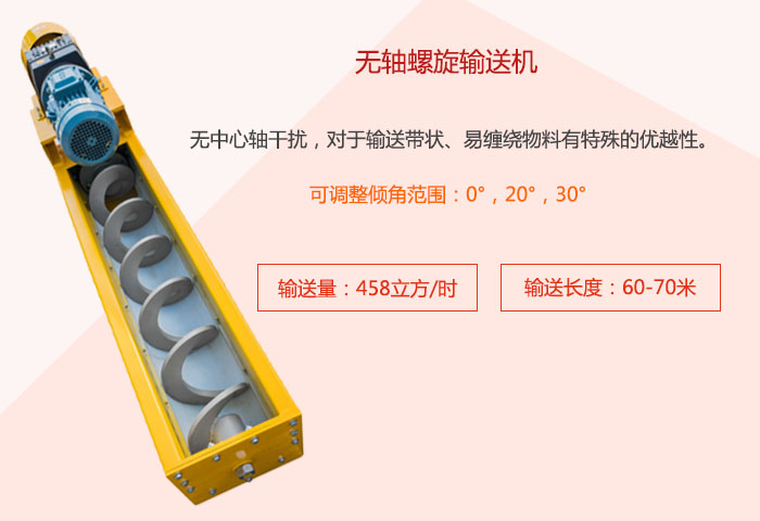 采用无轴设计，适合输送粘性强、易堵塞的物料